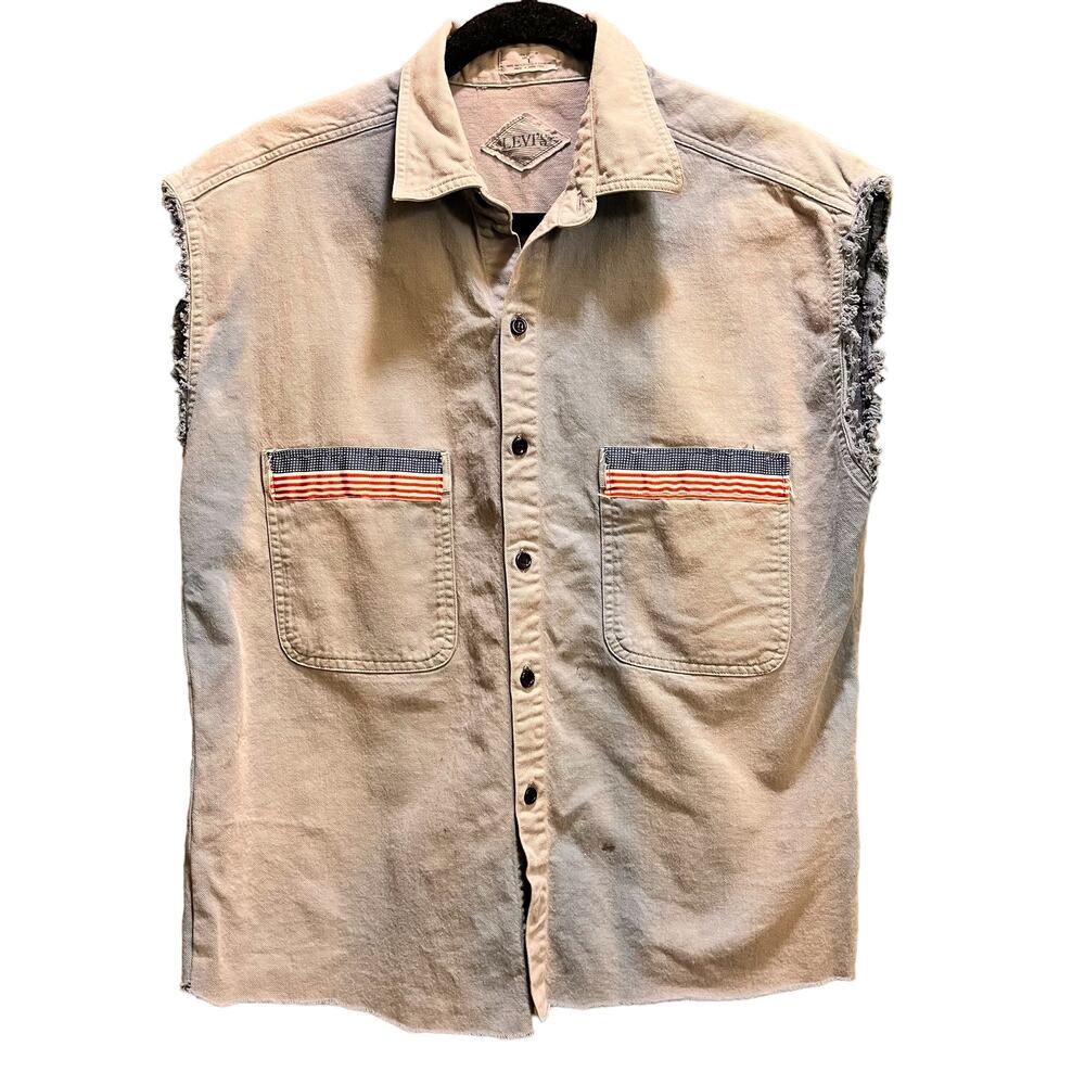 Vintage Levi s Union Steel Workers Sleeveless Shirt Large